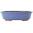 Oval blue bonsai pot by Hattori - 195 x 147 x 52 mm