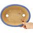 Oval blue bonsai pot by Hattori - 195 x 147 x 52 mm