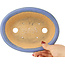 Oval blue bonsai pot by Hattori - 200 x 150 x 45 mm