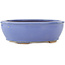 Oval blue bonsai pot by Hattori - 160 x 135 x 50 mm