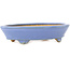 Oval blue bonsai pot by Hattori - 153 x 115 x 35 mm