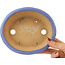 Pot à bonsaï ovale bleu par Hattori - 160 x 135 x 50 mm