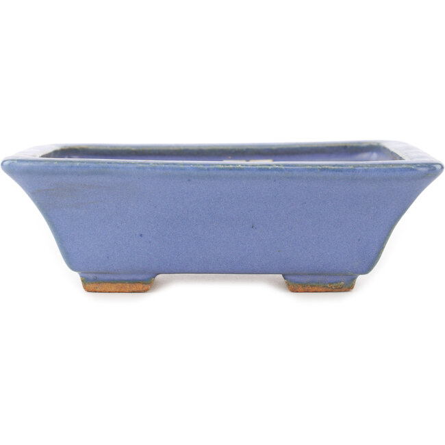 Rectangular blue bonsai pot by Hattori - 162 x 137 x 50 mm