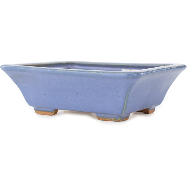 Rechthoekige blauwe bonsai pot van Hattori - 162 x 137 x 50 mm