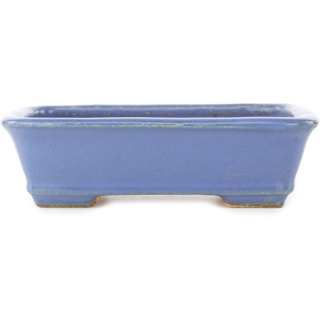Maceta rectangular azul para bonsái de Hattori - 138 x 104 x 40 mm