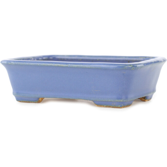 Rechteckiger blauer Bonsai-Topf von Hattori - 138 x 104 x 40 mm