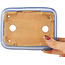 Maceta rectangular azul para bonsái de Hattori - 141 x 105 x 42 mm
