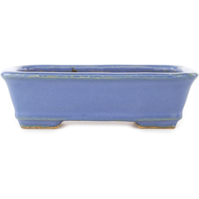 Rechthoekige blauwe bonsai pot van Hattori - 138 x 104 x 40 mm