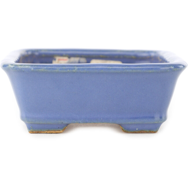 Rechthoekige blauwe bonsai pot van Hattori - 138 x 104 x 40 mm