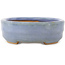 Oval blue bonsai pot by Hattori - 142 x 110 x 37 mm