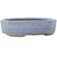 Pot à bonsaï ovale bleu par Hattori - 142 x 110 x 37 mm