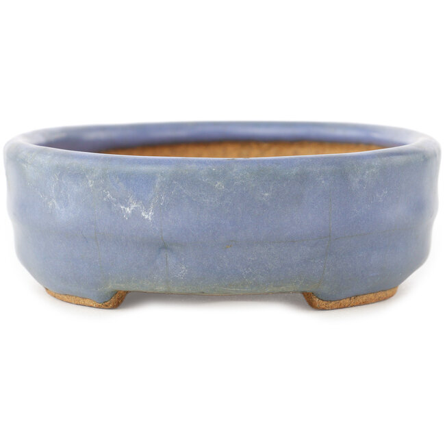 Vaso bonsai ovale blu di Hattori - 142 x 110 x 37 mm