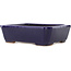 Pot à bonsaï rectangulaire bleu foncé de Hattori - 162 x 130 x 47 mm