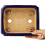 Pot à bonsaï rectangulaire bleu foncé de Hattori - 162 x 130 x 47 mm