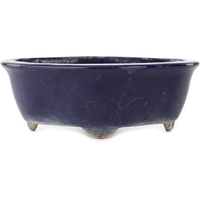 Mokko dark blue bonsai pot by Hattori - 162 x 138 x 58 mm