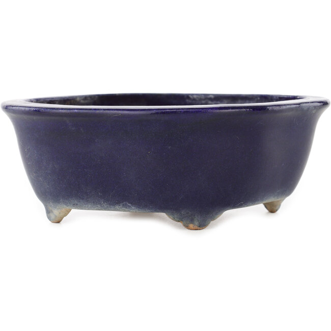 Mokko dark blue bonsai pot by Hattori - 162 x 138 x 58 mm