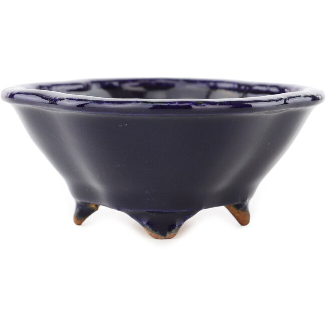Pot à bonsaï Mokko bleu foncé par Hattori - 140 x 118 x 50 mm