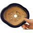 Pot à bonsaï Mokko bleu foncé par Hattori - 140 x 118 x 50 mm