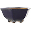 Pot à bonsaï hexagonal bleu foncé de Hattori - 155 x 155 x 68 mm
