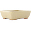 Maceta rectangular para bonsái de color blanco roto de Hattori - 160 x 135 x 50 mm