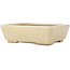 Maceta rectangular para bonsái de color blanco roto de Hattori - 160 x 135 x 50 mm