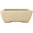 Maceta rectangular para bonsái de color blanco roto de Hattori - 160 x 135 x 50 mm