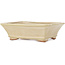 Maceta rectangular para bonsái de color blanco roto de Hattori - 162 x 138 x 50 mm