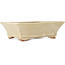 Maceta rectangular para bonsái de color blanco roto de Hattori - 162 x 138 x 50 mm