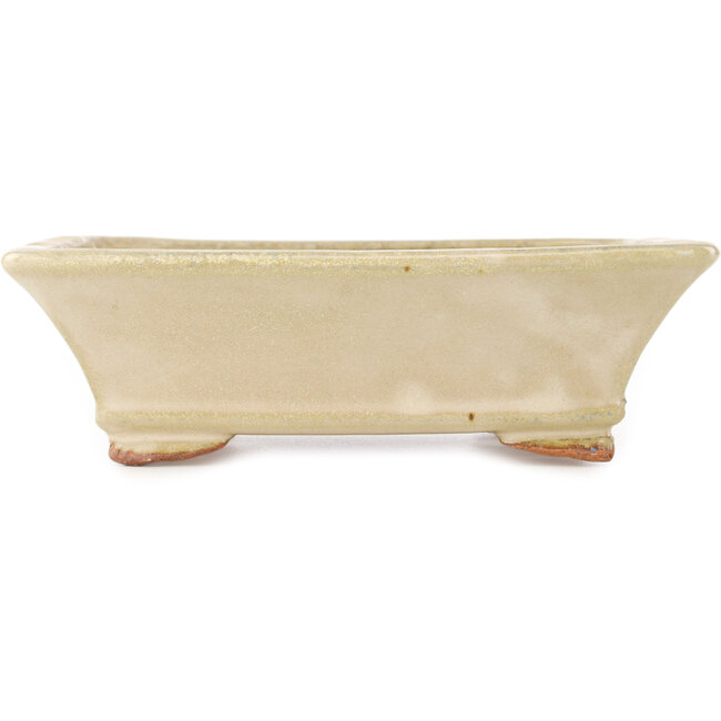 Vaso bonsai rettangolare bianco sporco di Hattori - 162 x 138 x 50 mm