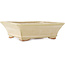 Maceta rectangular para bonsái de color blanco roto de Hattori - 162 x 138 x 50 mm