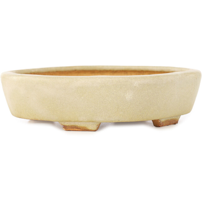 Mokko off-white bonsai pot by Hattori - 163 x 140 x 40 mm