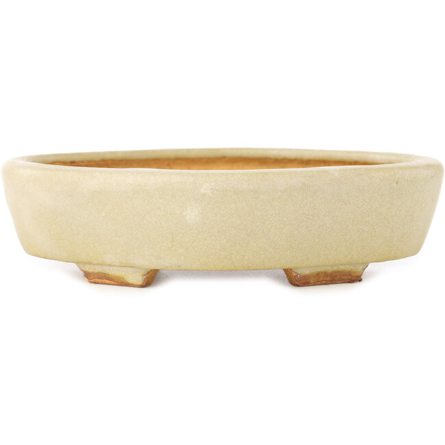 Pot à bonsaï Mokko blanc cassé par Hattori - 163 x 140 x 40 mm