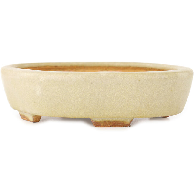 Mokko cremeweißer Bonsaitopf von Hattori - 163 x 140 x 40 mm