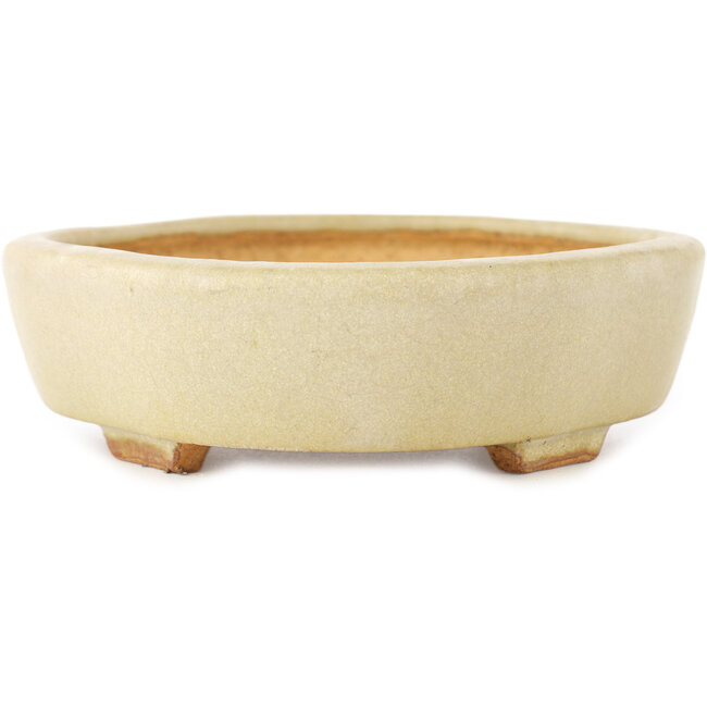 Mokko off-white bonsai pot by Hattori - 163 x 140 x 40 mm