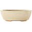 Ovale gebroken witte bonsaipot van Hattori - 158 x 134 x 50 mm
