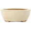 Ovale gebroken witte bonsaipot van Hattori - 158 x 134 x 50 mm