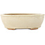 Ovale gebroken witte bonsaipot van Hattori - 158 x 134 x 50 mm