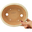 Ovale gebroken witte bonsaipot van Hattori - 158 x 134 x 50 mm