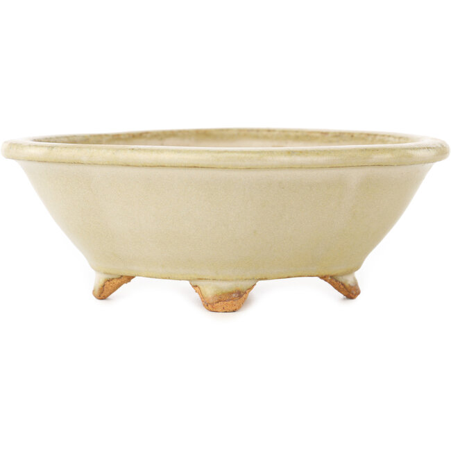Maceta para bonsái Mokko en color blanco roto de Hattori - 135 x 115 x 47 mm