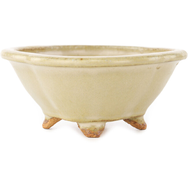 Mokko off-white bonsai pot by Hattori - 135 x 115 x 47 mm