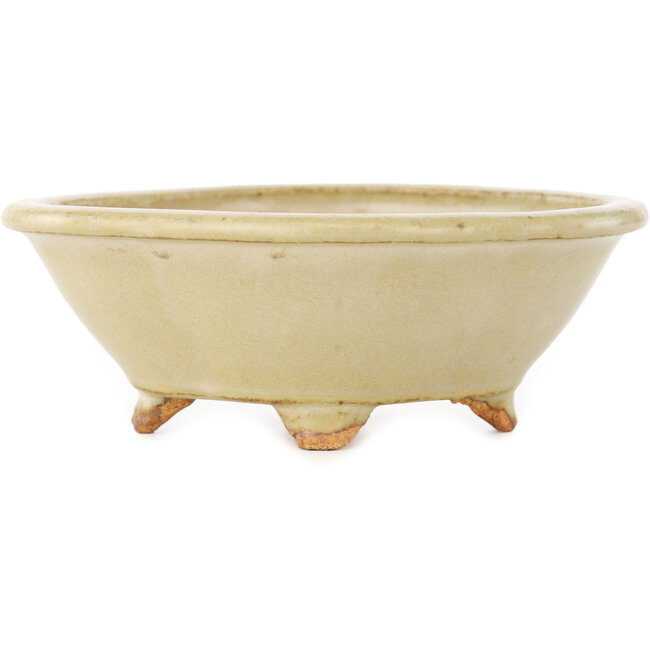 Mokko cremeweißer Bonsaitopf von Hattori - 135 x 115 x 47 mm