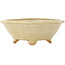 Pot à bonsaï Mokko blanc cassé par Hattori - 135 x 115 x 47 mm