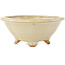 Pot à bonsaï Mokko blanc cassé par Hattori - 135 x 115 x 47 mm