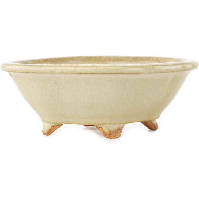 Mokko off-white bonsai pot by Hattori - 135 x 115 x 47 mm