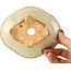 Maceta para bonsái Mokko en color blanco roto de Hattori - 135 x 115 x 47 mm