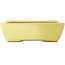 Pot à bonsaï rectangulaire jaune de Hattori - 162 x 135 x 49 mm