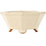 Maceta para bonsái octagonal en color blanco roto de Hattori - 125 x 125 x 55 mm