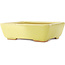 Rectangular yellow bonsai pot by Hattori - 162 x 135 x 49 mm