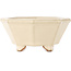 Maceta para bonsái octagonal en color blanco roto de Hattori - 125 x 125 x 55 mm