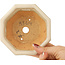 Maceta para bonsái octagonal en color blanco roto de Hattori - 125 x 125 x 55 mm